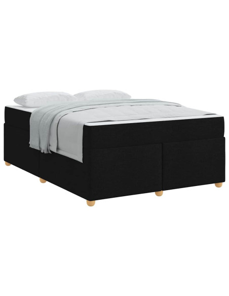 Struttura del letto con materasso Nero 160 x 200 cm Tessuto