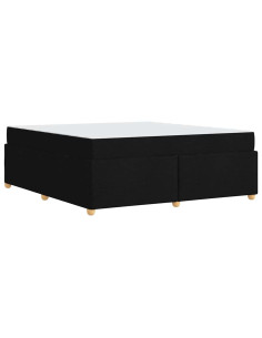 Struttura del letto con materasso Nero 180 x 200 cm Tessuto 2