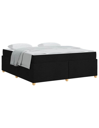 Struttura del letto con materasso Nero 180 x 200 cm Tessuto