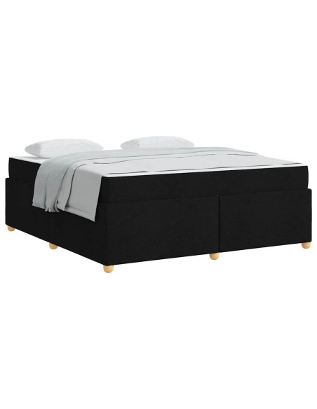 Struttura del letto con materasso Nero 180 x 200 cm Tessuto
