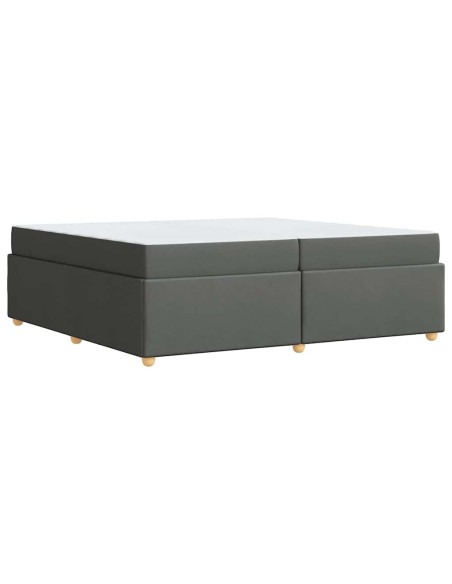 Struttura letto con materasso Grigio scuro 200 x 200 cm Tessuto