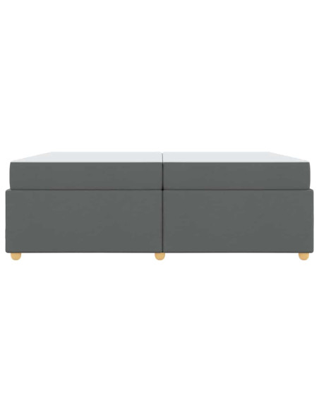 Struttura letto con materasso Grigio scuro 200 x 200 cm Tessuto