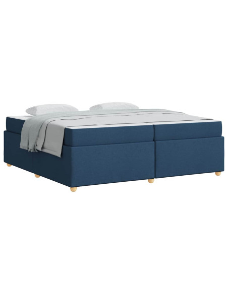 Struttura del letto con materasso Blu 200 x 200 cm Tessuto