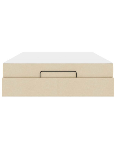 Struttura letto con materasso con materasso 2 pcs Crema Tessuto