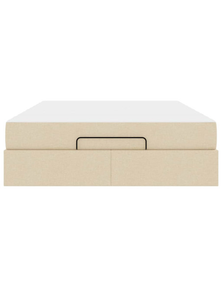 Struttura letto con materasso con materasso 2 pcs Crema Tessuto