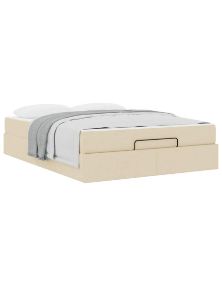 Struttura letto con materasso con materasso 2 pcs Crema Tessuto
