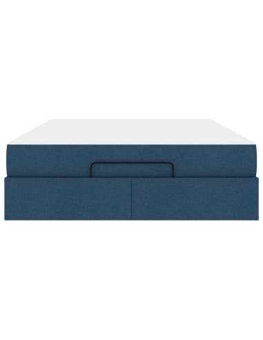 Struttura letto con materasso con materasso 2 pcs Blu Tessuto