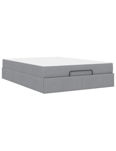 Struttura letto con materasso 2 pcs Grigio chiaro Tessuto 2