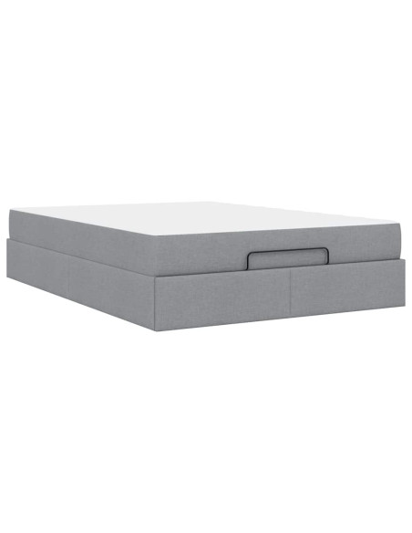 Struttura letto con materasso 2 pcs Grigio chiaro Tessuto