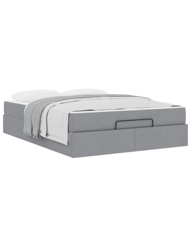 Struttura letto con materasso 2 pcs Grigio chiaro Tessuto