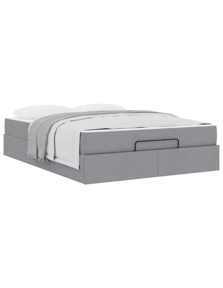Struttura letto con materasso 2 pcs Grigio chiaro Tessuto