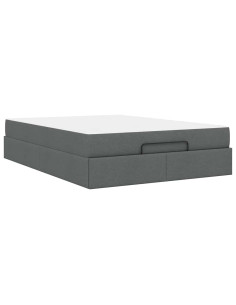 Struttura letto con materasso 2 pcs Grigio Sfumato Tessuto 2