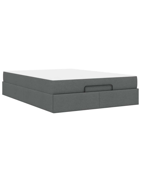 Struttura del letto Altro Grigio scuro 160 x 200 cm Tessuto