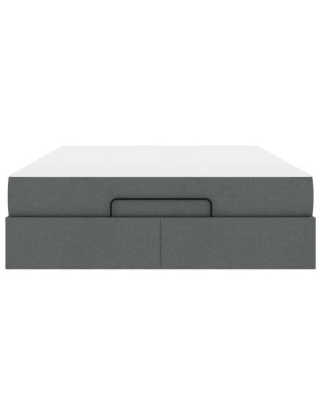 Struttura del letto Altro Grigio scuro 160 x 200 cm Tessuto