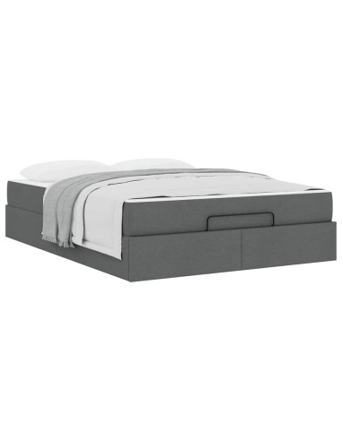 Struttura letto con materasso 2 pcs Grigio Sfumato Tessuto