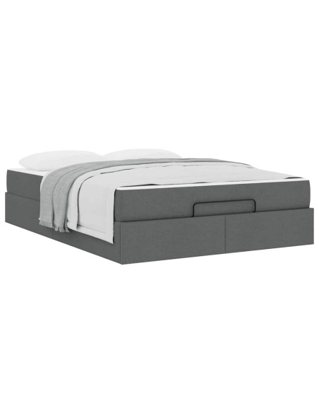 Struttura del letto Altro Grigio scuro 160 x 200 cm Tessuto