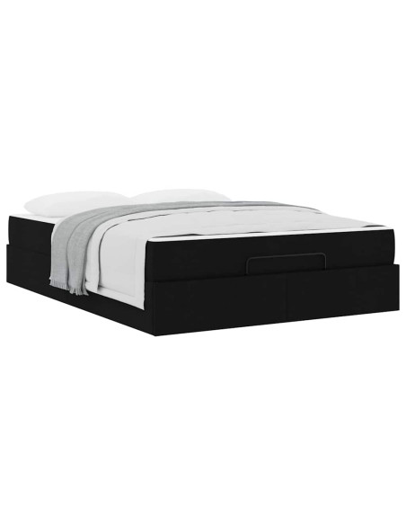 Struttura letto con materasso con materasso 2 pcs Nero Tessuto