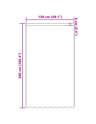 Tenda in Pizzo con tende Bianco 260 x 150 cm Poliestere