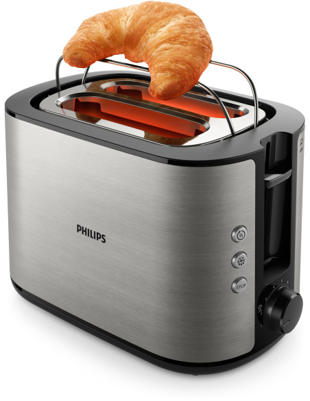 Philips Viva Collection HD2650/90 Tostapane - 2 fette, fessura ampia, metallo