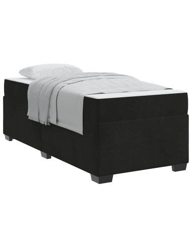 Struttura del letto con materasso Nero 90 x 190 cm Tessuto