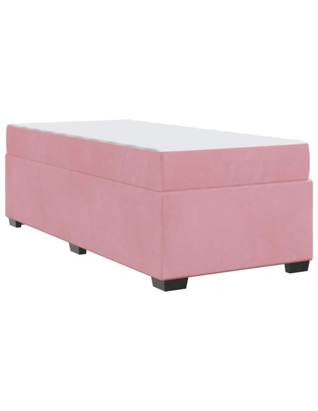 Struttura del letto con materasso Rosa 90 x 190 cm Tessuto