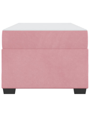 Struttura del letto con materasso Rosa 90 x 190 cm Tessuto