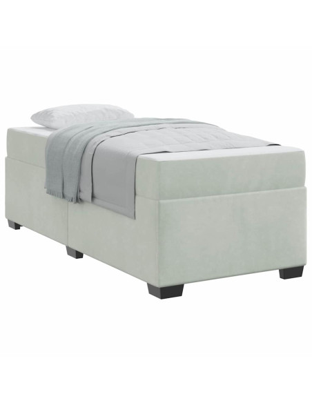 Struttura letto con materasso Grigio chiaro 90 x 200 cm Velluto