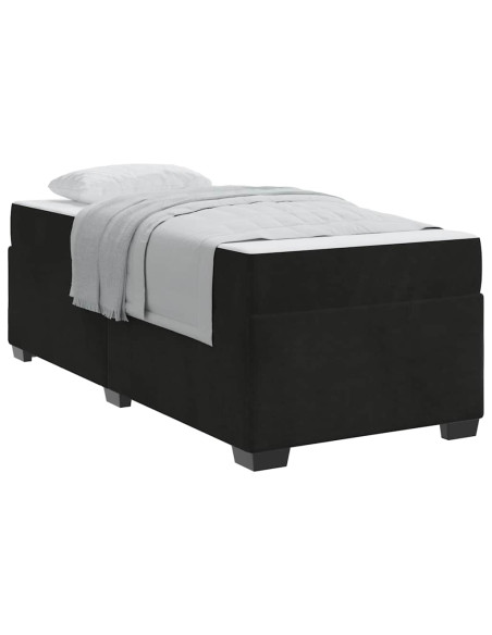 Struttura del letto con materasso Nero 90 x 200 cm Tessuto