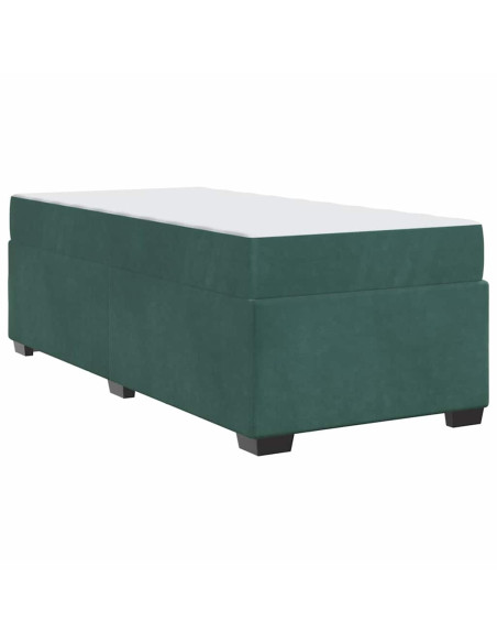 Struttura letto con materasso Verde scuro 90 x 200 cm Velluto