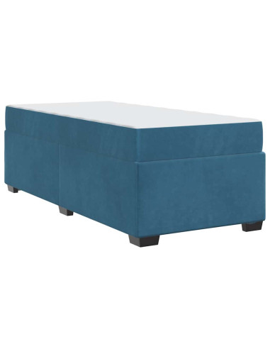 Struttura del letto con materasso Blu Scuro 90 x 200 cm Tessuto