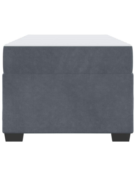 Struttura letto con materasso Grigio scuro 100 x 200 cm Velluto