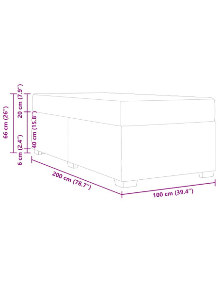 Struttura del letto Grigio scuro 100 x 200 cm Tessuto