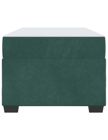 Struttura letto con materasso Verde scuro 100 x 200 cm Velluto