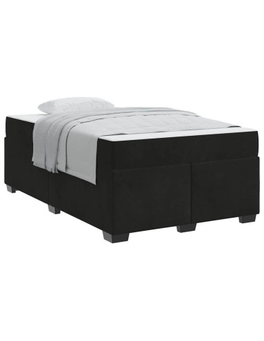 Struttura del letto con materasso Nero 120 x 190 cm Tessuto