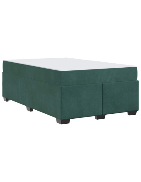Struttura letto con materasso Verde scuro 120 x 190 cm Velluto