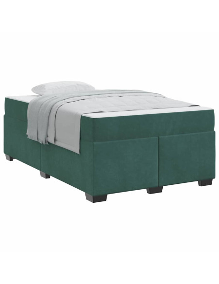 Struttura letto con materasso Verde scuro 120 x 190 cm Velluto