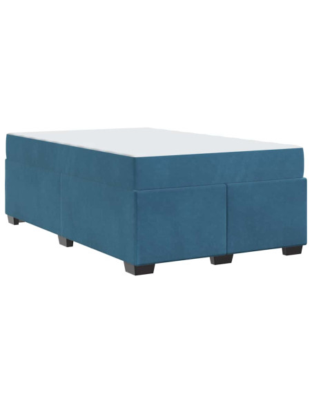 Struttura letto con materasso Blu scuro 120 x 190 cm Velluto