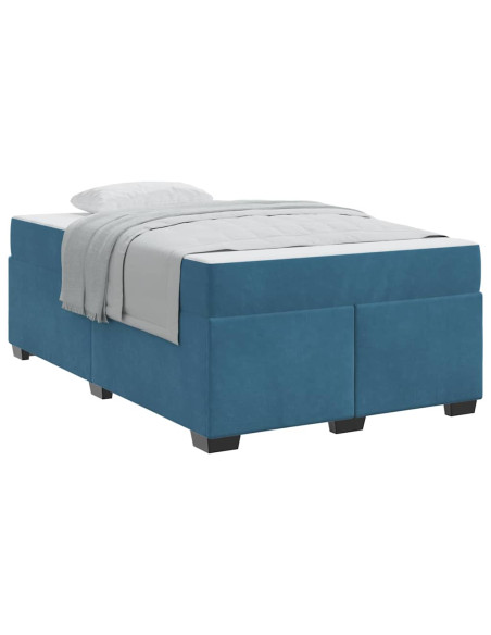 Struttura letto con materasso Blu scuro 120 x 190 cm Velluto