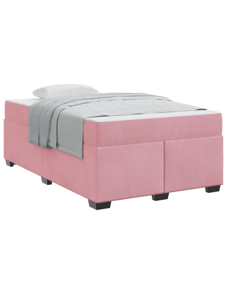 Struttura del letto con materasso Rosa 120 x 190 cm Tessuto