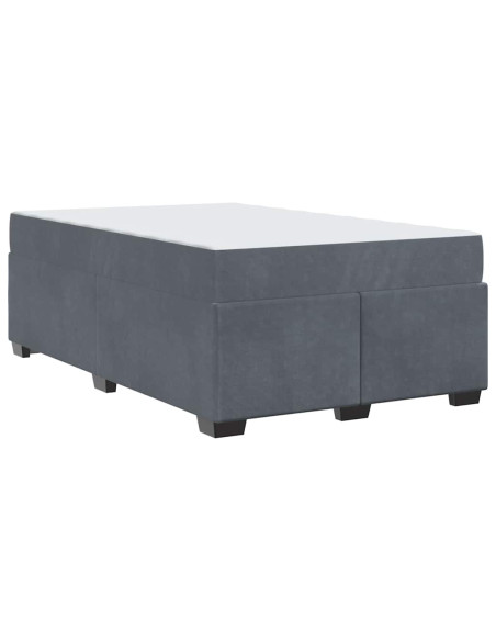 Struttura letto con materasso Grigio scuro 120 x 200 cm Velluto