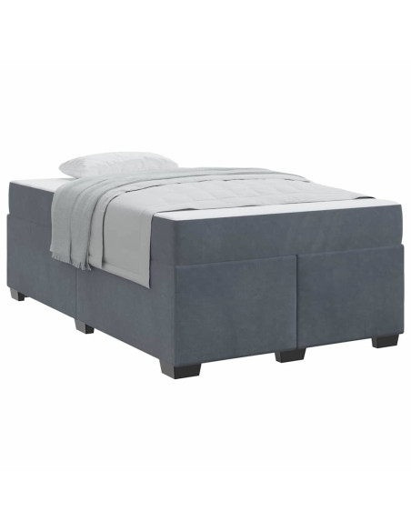 Struttura letto con materasso Grigio scuro 120 x 200 cm Velluto