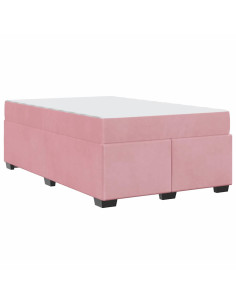 Struttura del letto con materasso Rosa 120 x 200 cm Tessuto 2