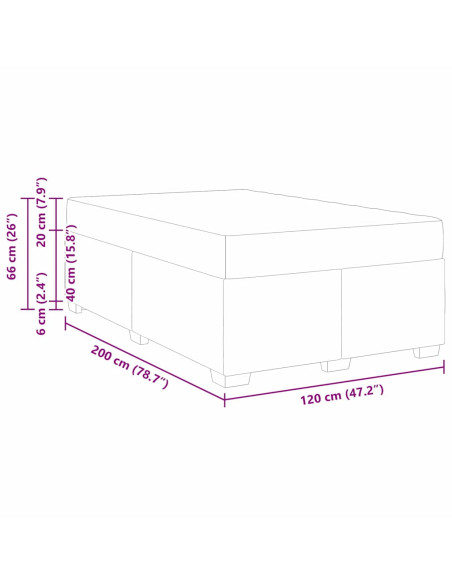 Struttura del letto con materasso Rosa 120 x 200 cm Tessuto