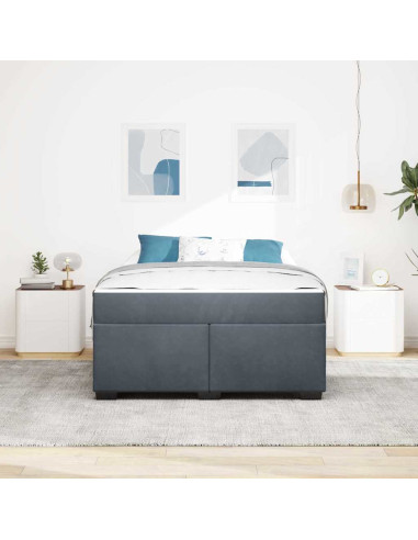 Struttura del letto Grigio scuro 140 x 200 cm Tessuto