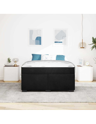 Struttura del letto con materasso Nero 140 x 200 cm Tessuto