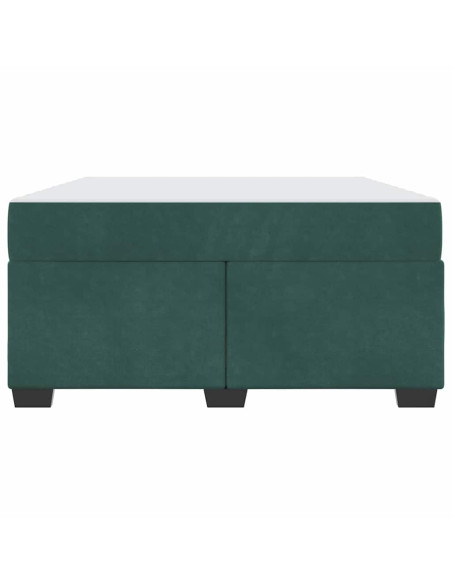 Struttura letto con materasso Verde scuro 140 x 200 cm Velluto