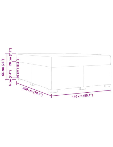 Struttura del letto Blu Scuro 140 x 200 cm Tessuto