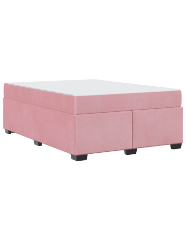 Struttura del letto con materasso Rosa 140 x 200 cm Tessuto