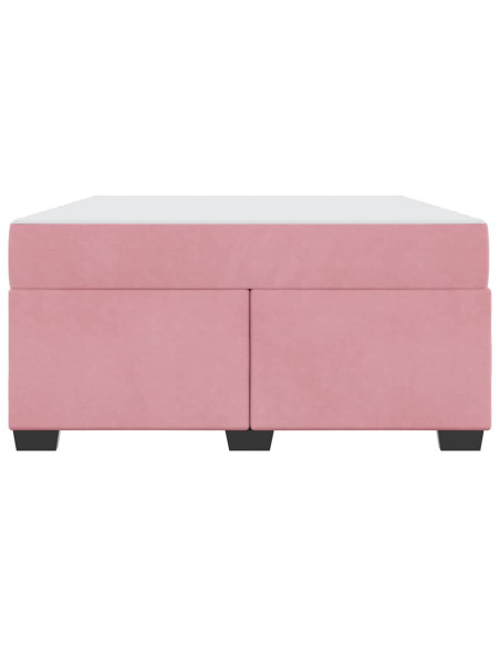 Struttura letto con materasso Altro Rosa 140 x 200 cm Velluto