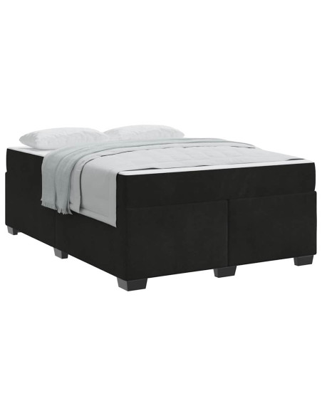 Struttura del letto con materasso Nero 160 x 200 cm Tessuto